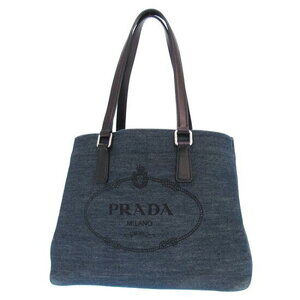 Prada Canapa Denim Tote Bag blue denim